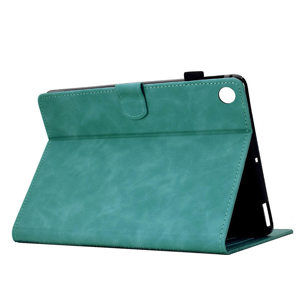 For Lenovo Tab M10 Plus (3rd Gen) Case Cats Imprinted PU Leather Card Slots Tablet Cover - Baby Blue