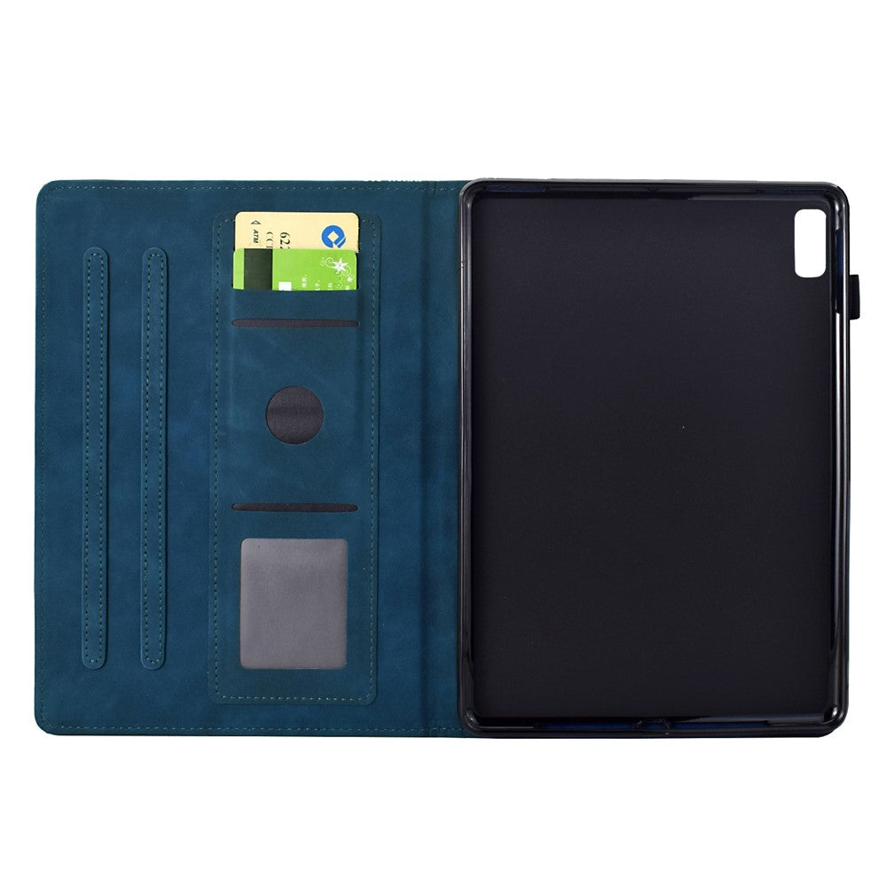 For Lenovo Tab M9 TB-310FU Case Cats Imprinted PU Leather Card Slots Tablet Cover - Dark Blue