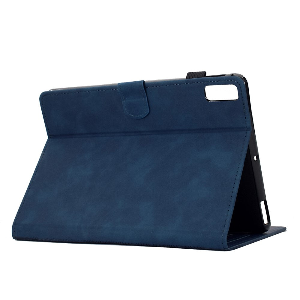 For Lenovo Tab M9 TB-310FU Case Cats Imprinted PU Leather Card Slots Tablet Cover - Dark Blue