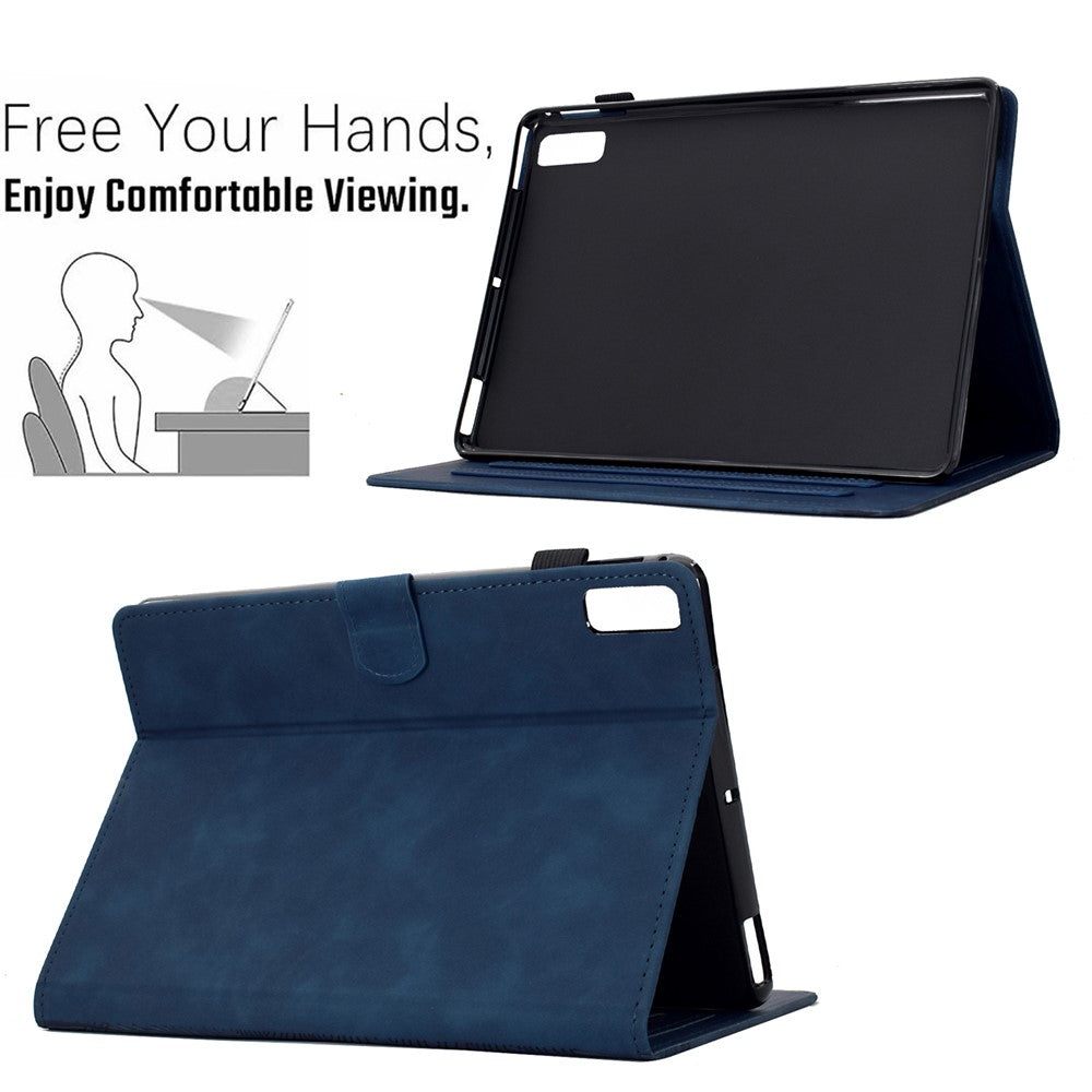 For Lenovo Tab M9 TB-310FU Case Cats Imprinted PU Leather Card Slots Tablet Cover - Dark Blue