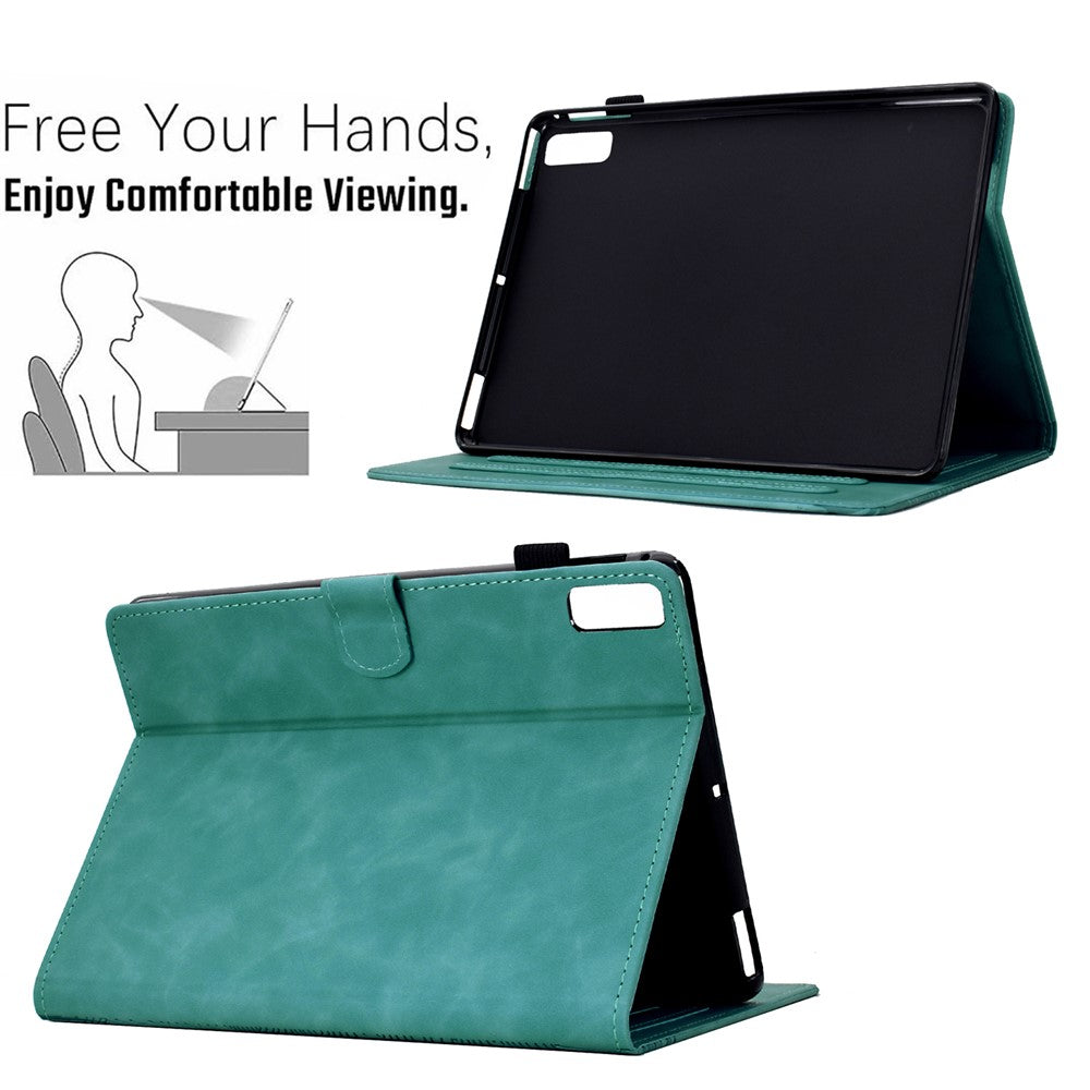 For Lenovo Tab M9 TB-310FU Case Cats Imprinted PU Leather Card Slots Tablet Cover - Baby Blue