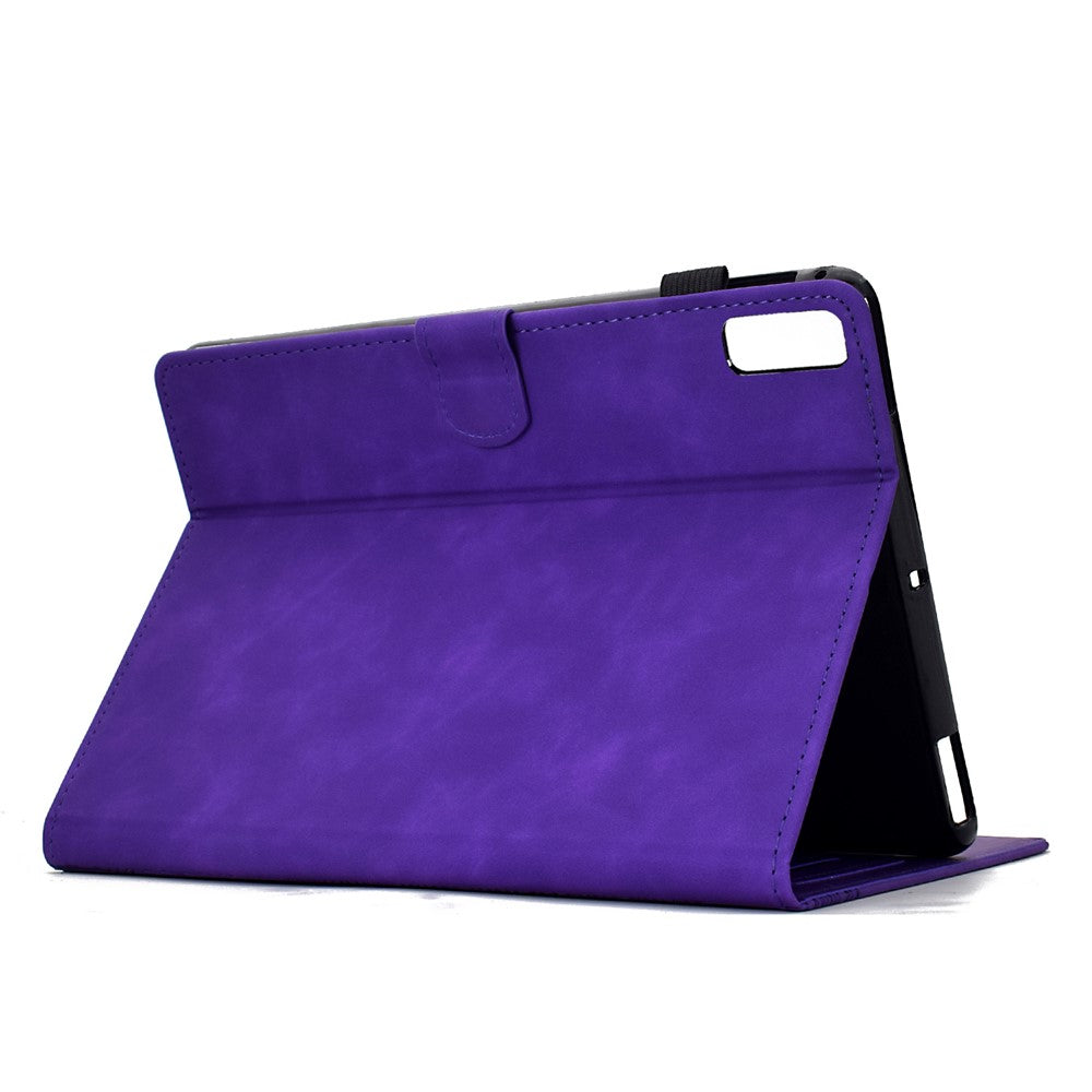 For Lenovo Tab M9 TB-310FU Case Cats Imprinted PU Leather Card Slots Tablet Cover - Purple