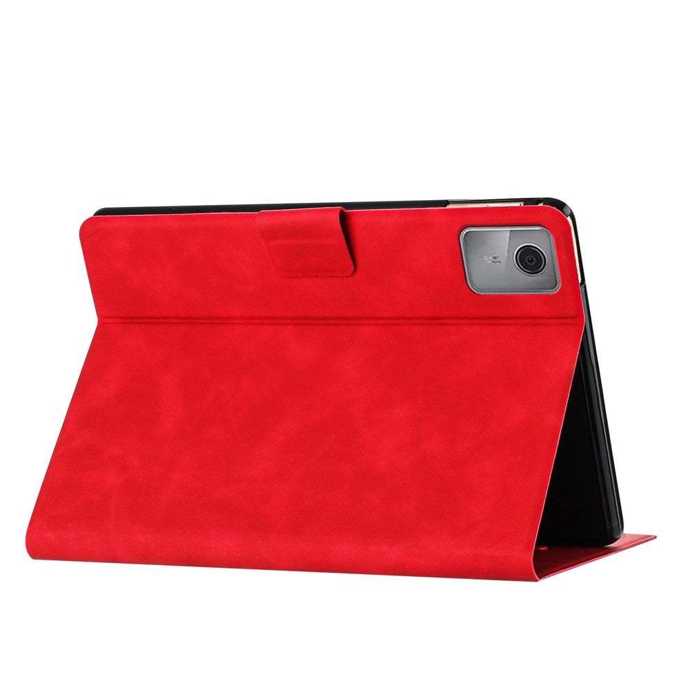 For Lenovo Tab M11 / Xiaoxin Pad 11 2024 TB-330FU Case Couple Cat Imprinted Microfiber Leather Smart Tablet Cover - Red