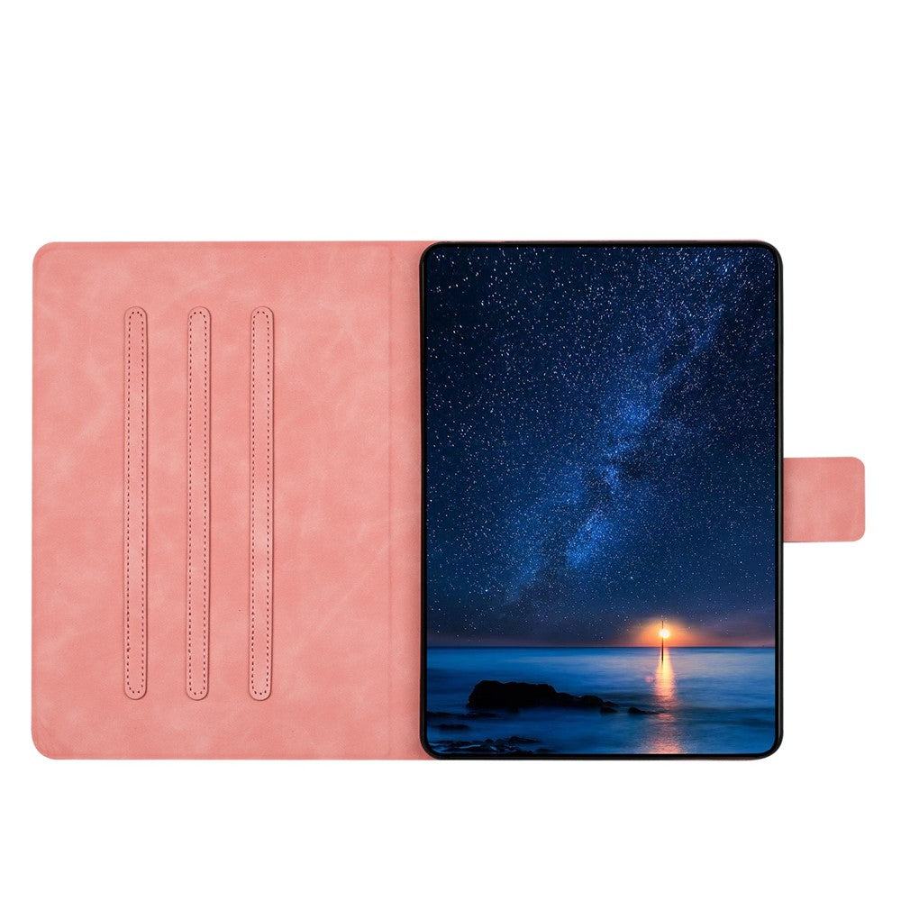 For Lenovo Tab M11 / Xiaoxin Pad 11 2024 TB-330FU Case Couple Cat Imprinted Microfiber Leather Smart Tablet Cover - Pink