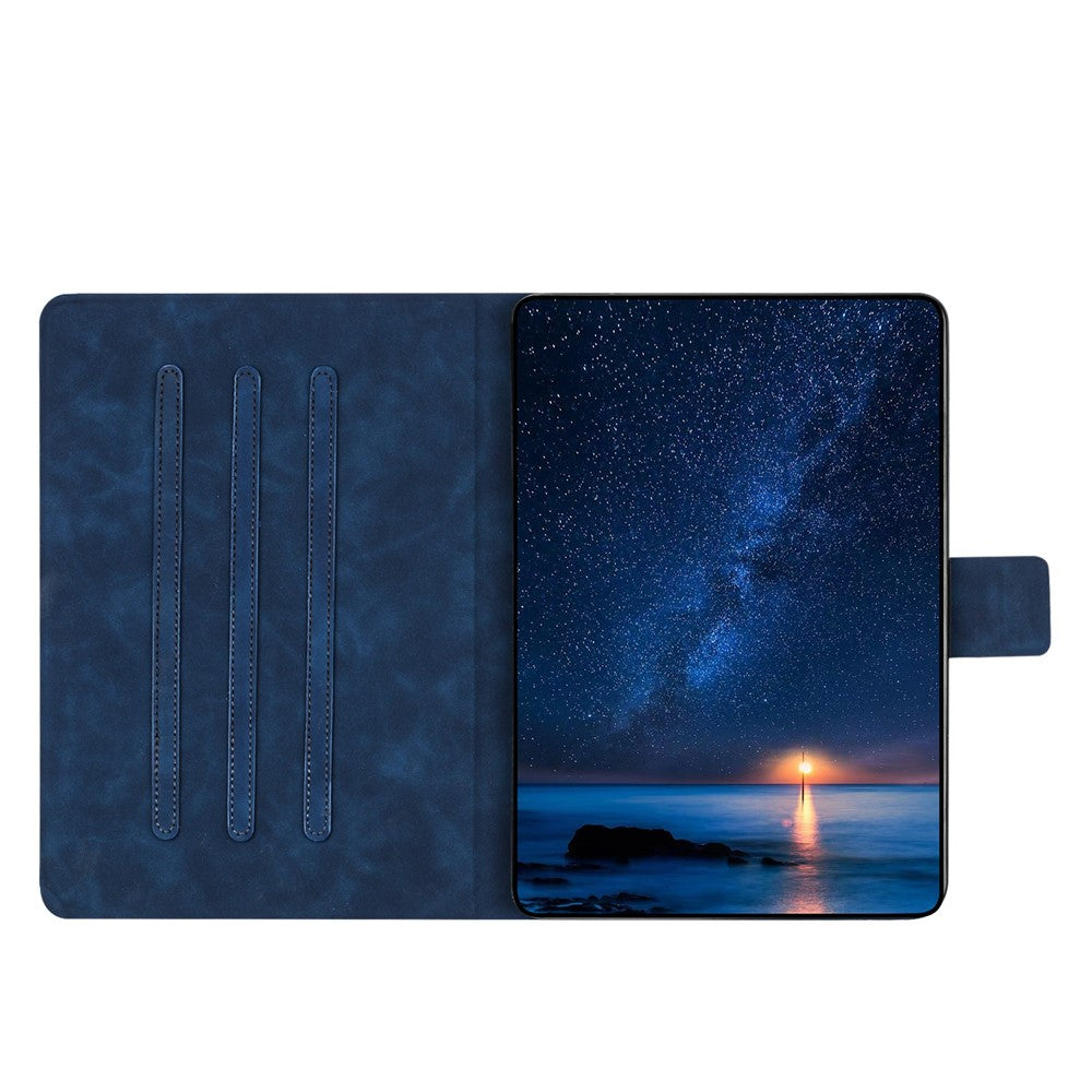 For Lenovo Tab M9 TB-310FU Case Couple Cat Imprinted Microfiber Leather Smart Tablet Cover - Blue