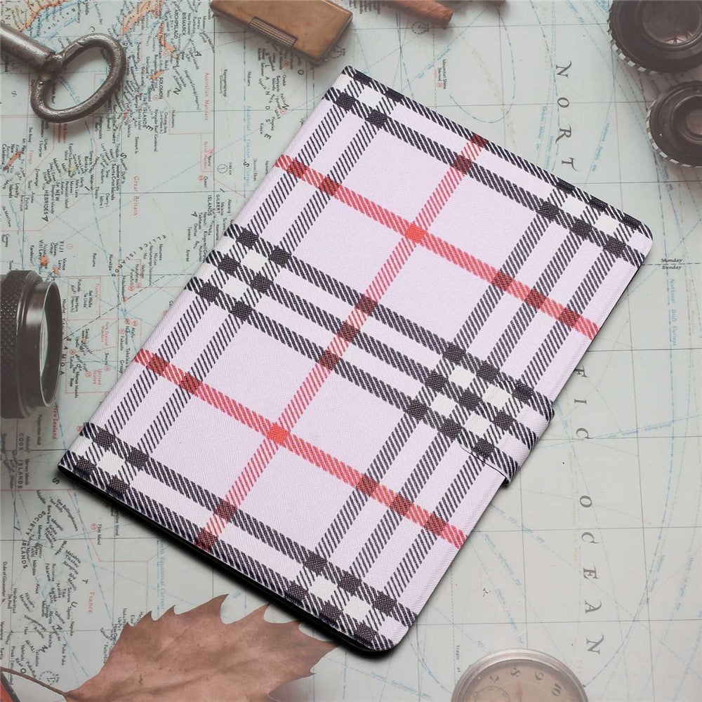 For Lenovo Tab M10 Plus (3rd Gen) / Xiaoxin Pad 2022 10.6 inch Grid Pattern Shockproof Tablet Case PU Leather Card Holder Stand Auto Wake / Sleep Cover - Light Purple