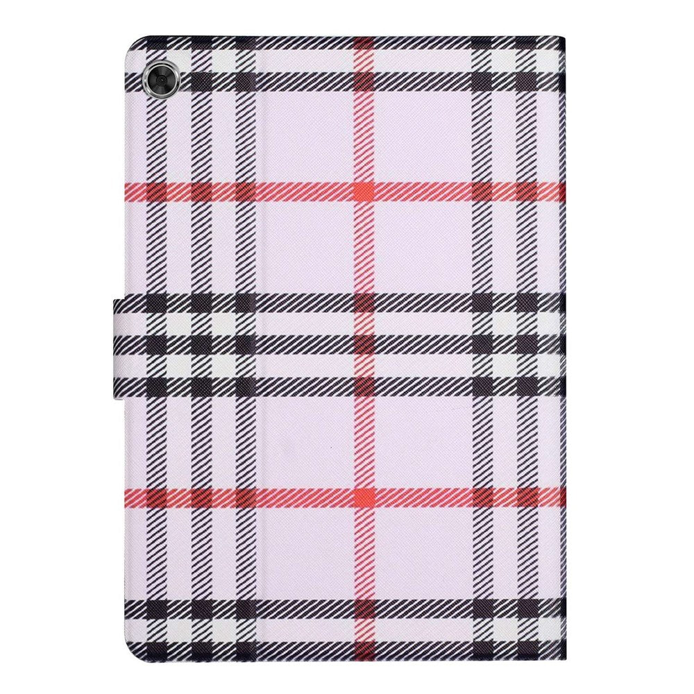 For Lenovo Tab M10 Plus (3rd Gen) / Xiaoxin Pad 2022 10.6 inch Grid Pattern Shockproof Tablet Case PU Leather Card Holder Stand Auto Wake / Sleep Cover - Light Purple