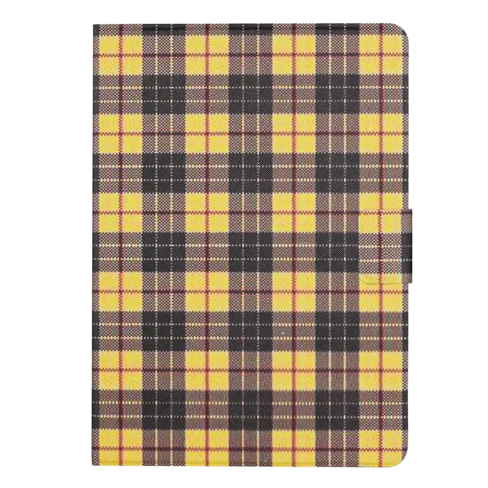 For Lenovo Tab M10 Plus (3rd Gen) / Xiaoxin Pad 2022 10.6 inch Grid Pattern Shockproof Tablet Case PU Leather Card Holder Stand Auto Wake / Sleep Cover - Yellow