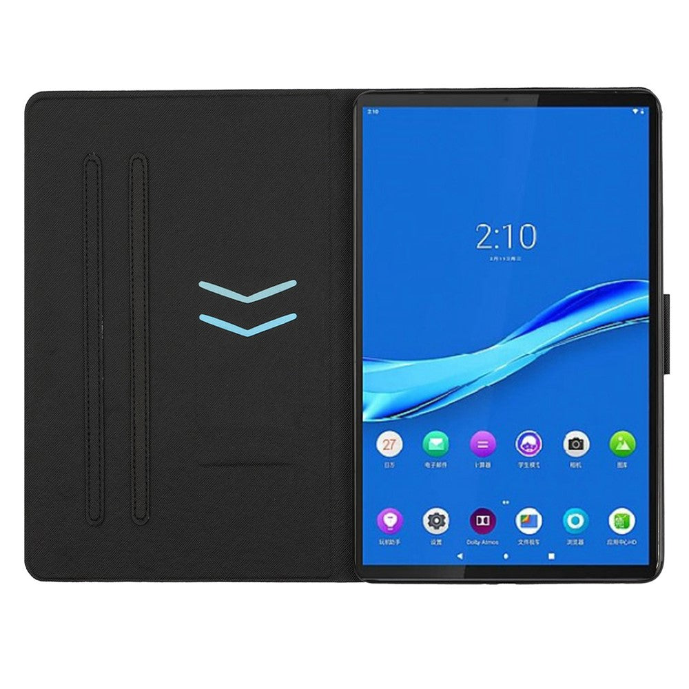 For Lenovo Tab M10 Plus (3rd Gen) / Xiaoxin Pad 2022 10.6 inch Grid Pattern Shockproof Tablet Case PU Leather Card Holder Stand Auto Wake / Sleep Cover - Purple