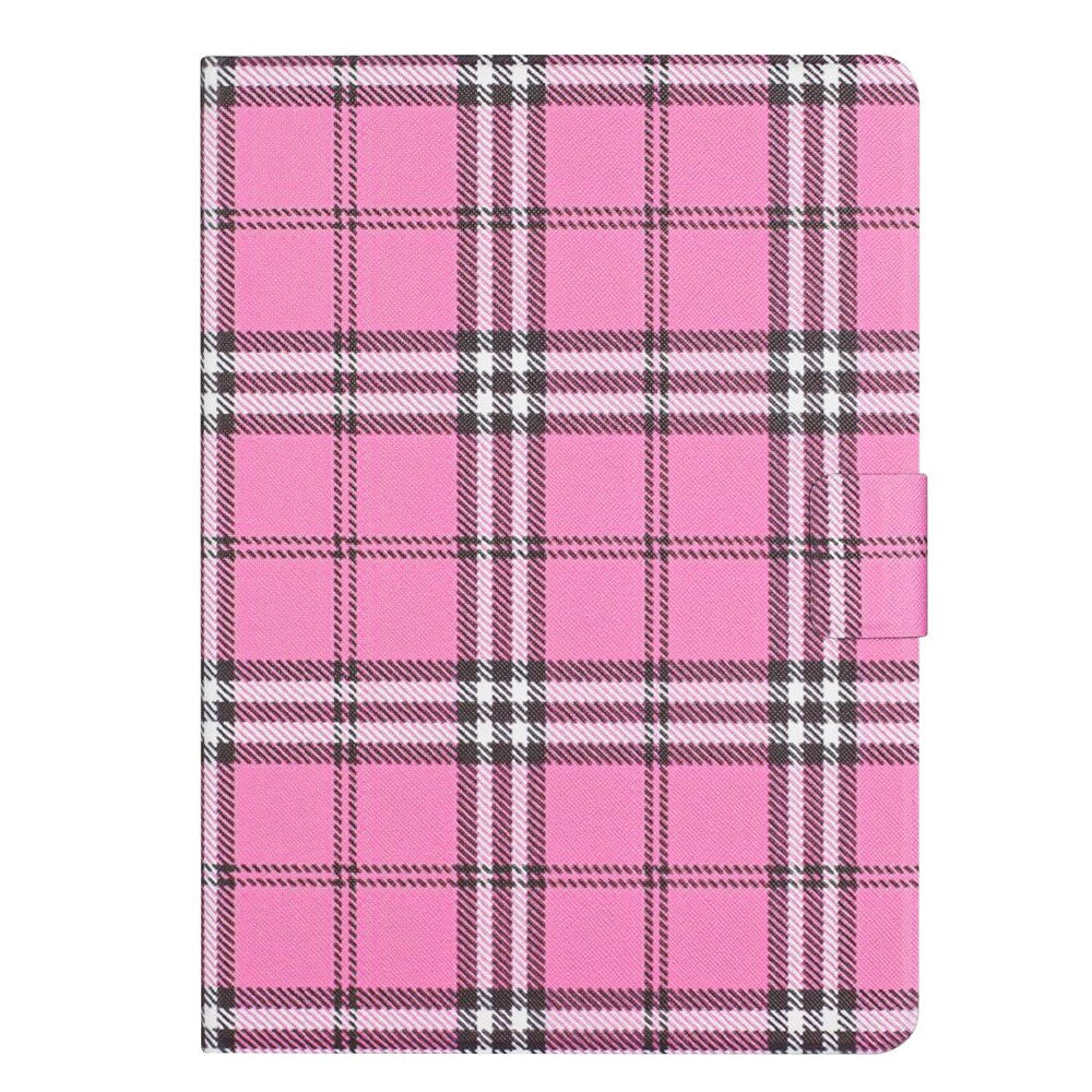 For Lenovo Tab M10 Plus (3rd Gen) / Xiaoxin Pad 2022 10.6 inch Grid Pattern Shockproof Tablet Case PU Leather Card Holder Stand Auto Wake / Sleep Cover - Rose