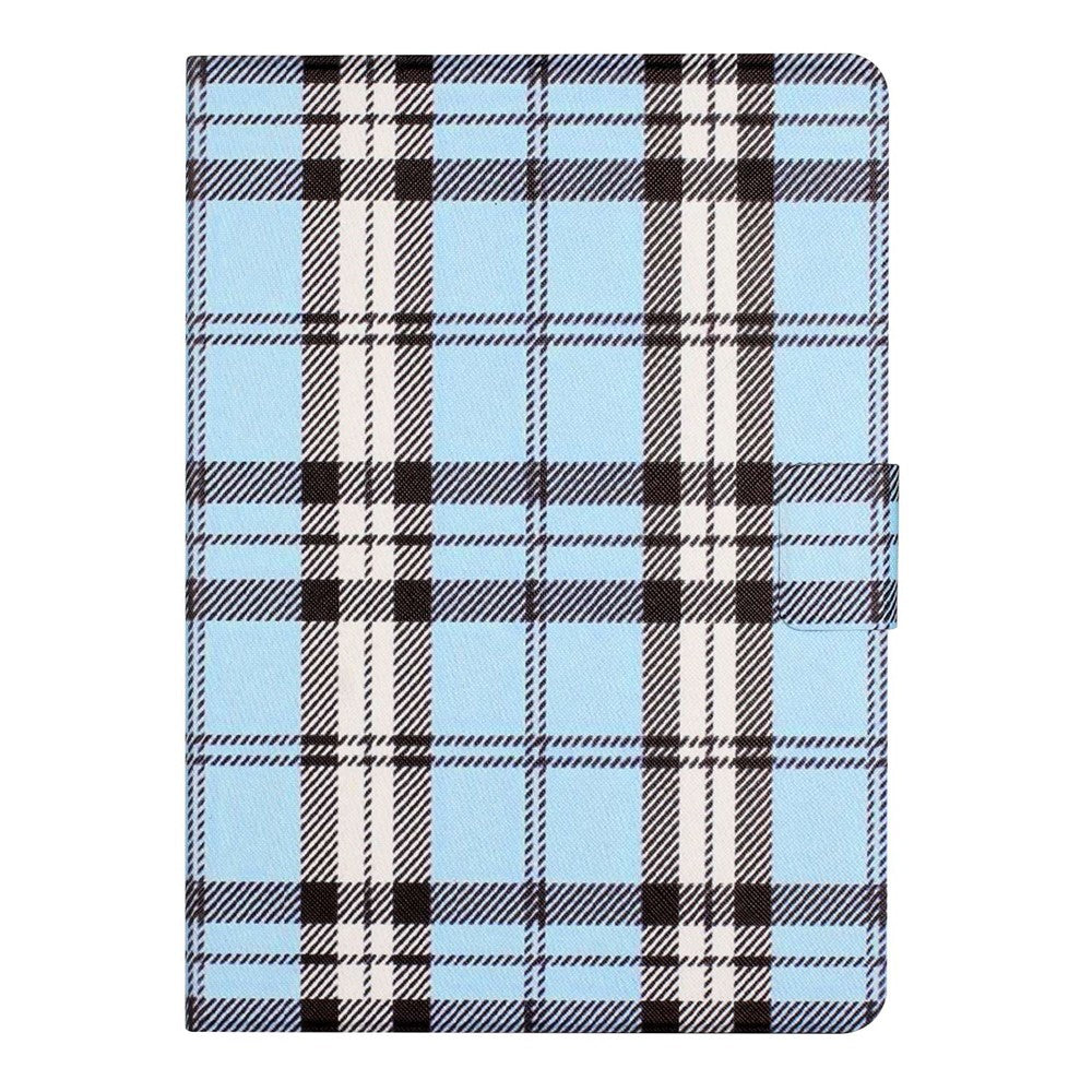 For Lenovo Tab M10 Plus (3rd Gen) / Xiaoxin Pad 2022 10.6 inch Grid Pattern Shockproof Tablet Case PU Leather Card Holder Stand Auto Wake / Sleep Cover - Blue