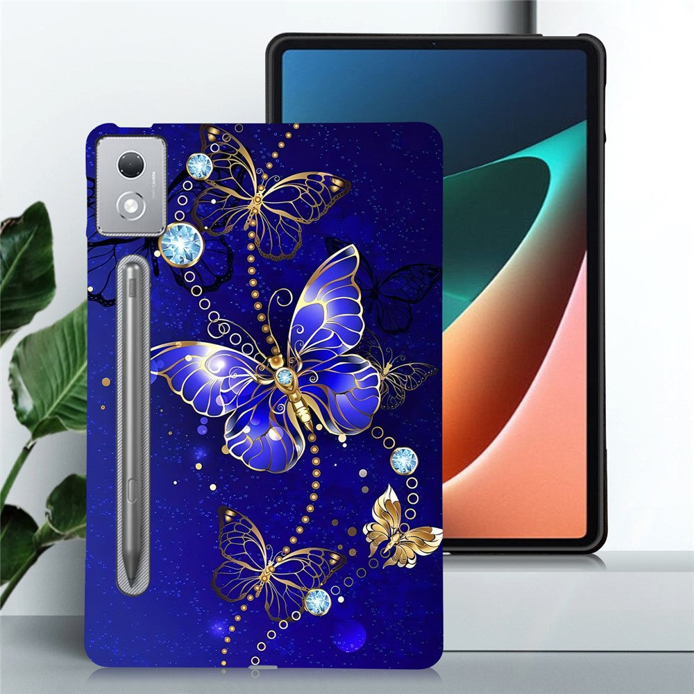 For Lenovo Tab P12 Pro 12.7 2025 / Xiaoxin Pad Pro 12.7 (2025) TPU Case Pattern Printing Slim Tablet Protective Cover - Blue Butterfly