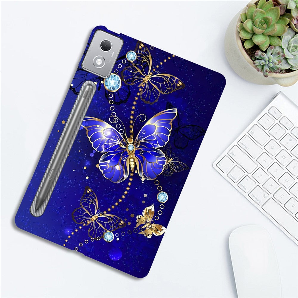 For Lenovo Tab P12 Pro 12.7 2025 / Xiaoxin Pad Pro 12.7 (2025) TPU Case Pattern Printing Slim Tablet Protective Cover - Blue Butterfly