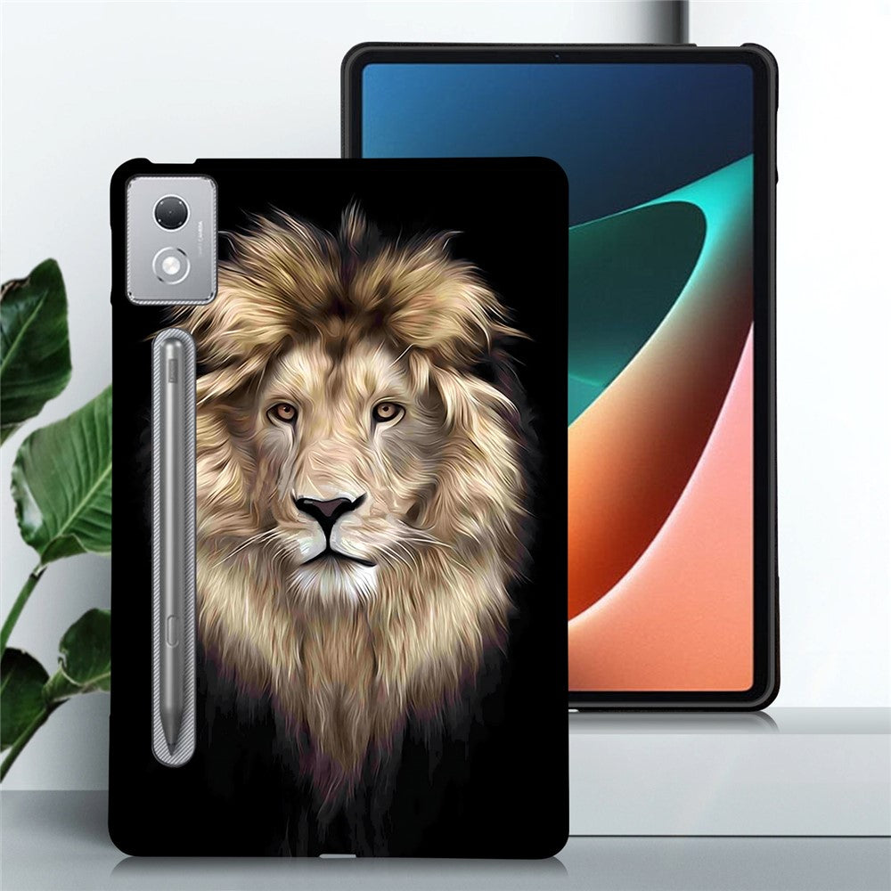 For Lenovo Tab P12 Pro 12.7 2025 / Xiaoxin Pad Pro 12.7 (2025) TPU Case Pattern Printing Slim Tablet Protective Cover - Lion