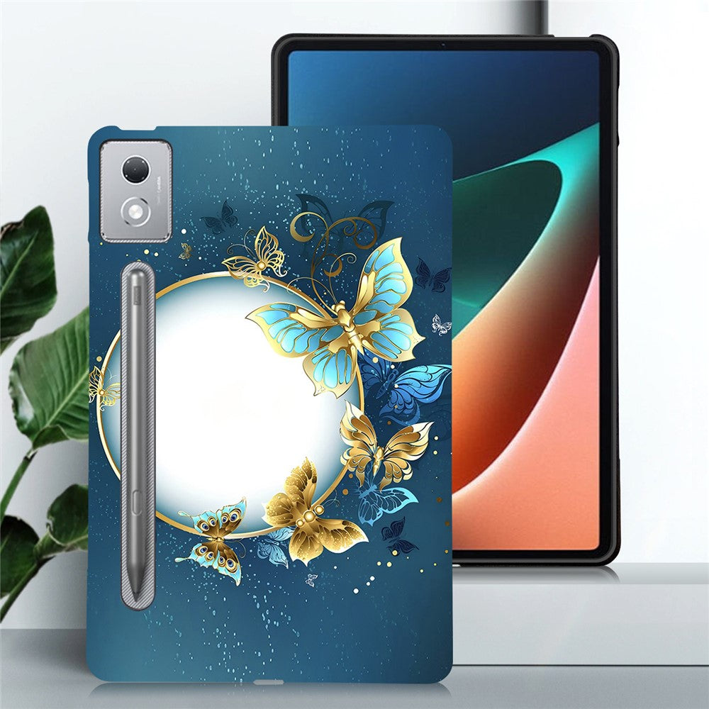 For Lenovo Tab P12 Pro 12.7 2025 / Xiaoxin Pad Pro 12.7 (2025) TPU Case Pattern Printing Slim Tablet Protective Cover - Butterfly Wreath