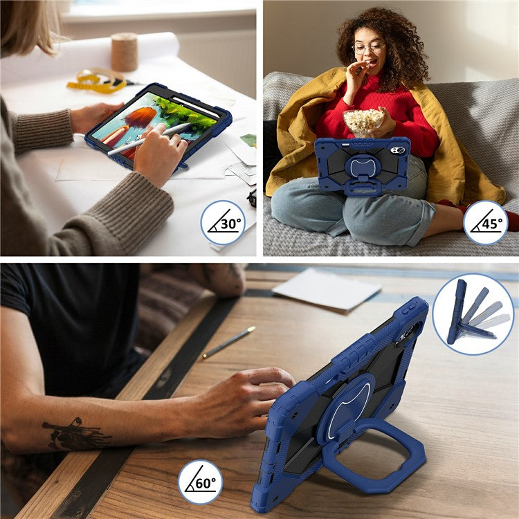 For Huawei MatePad Air (2024) Case Silicone+PC Kickstand Tablet Cover - Navy Blue / Black