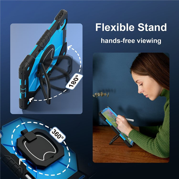 For Huawei MatePad Air (2024) Case Silicone+PC Kickstand Tablet Cover - Black / Blue