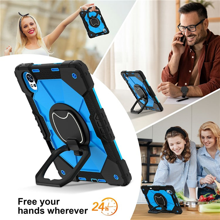 For Huawei MatePad Air (2024) Case Silicone+PC Kickstand Tablet Cover - Black / Blue