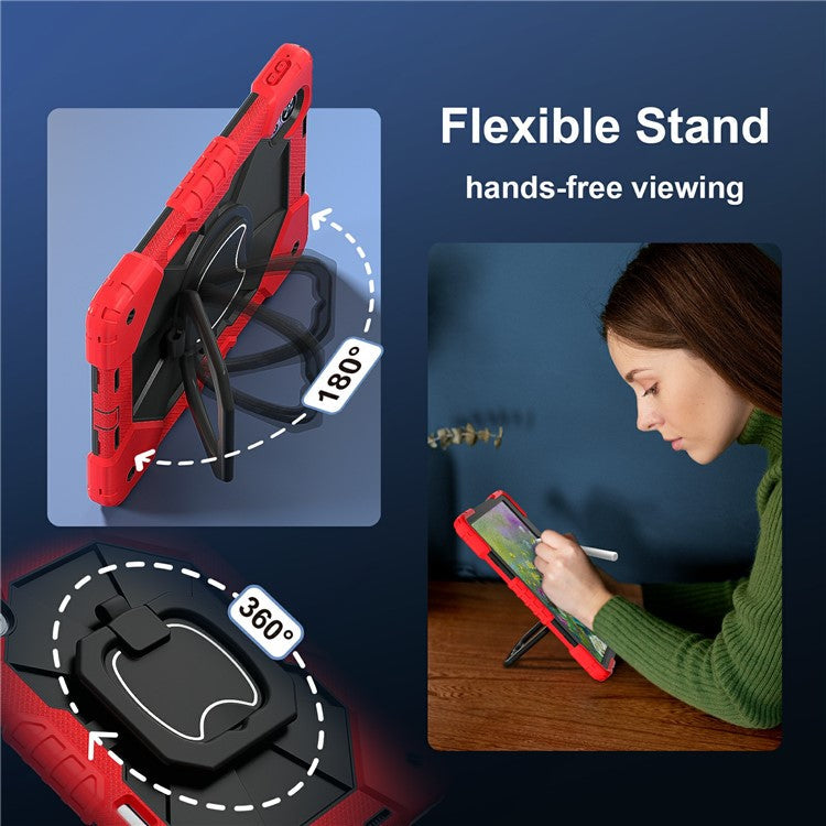 For Huawei MatePad Air (2024) Case Silicone+PC Kickstand Tablet Cover - Red / Black