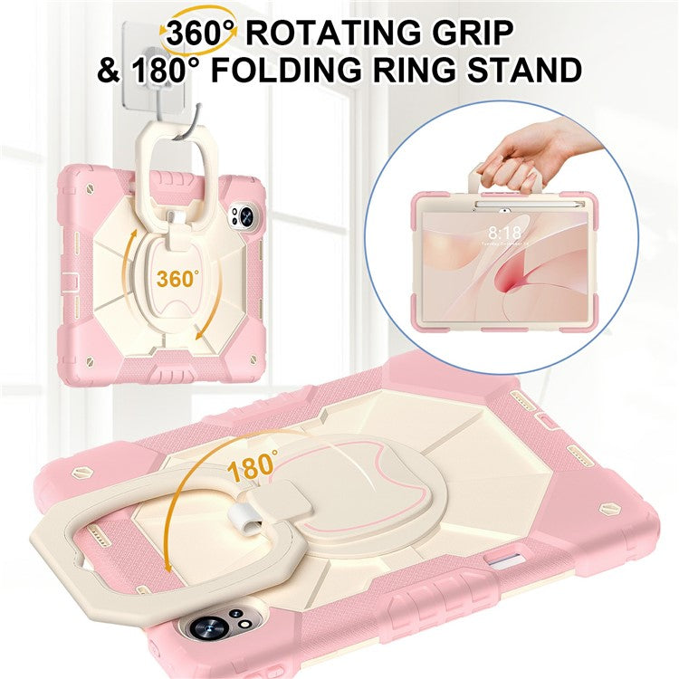 For Huawei MatePad Air (2024) Case Silicone+PC Kickstand Tablet Cover - Rose Gold / Grey