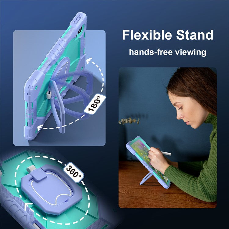 For Huawei MatePad Air (2024) Case Silicone+PC Kickstand Tablet Cover - Light Purple / Mint Green