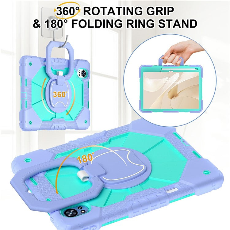 For Huawei MatePad Air (2024) Case Silicone+PC Kickstand Tablet Cover - Light Purple / Mint Green