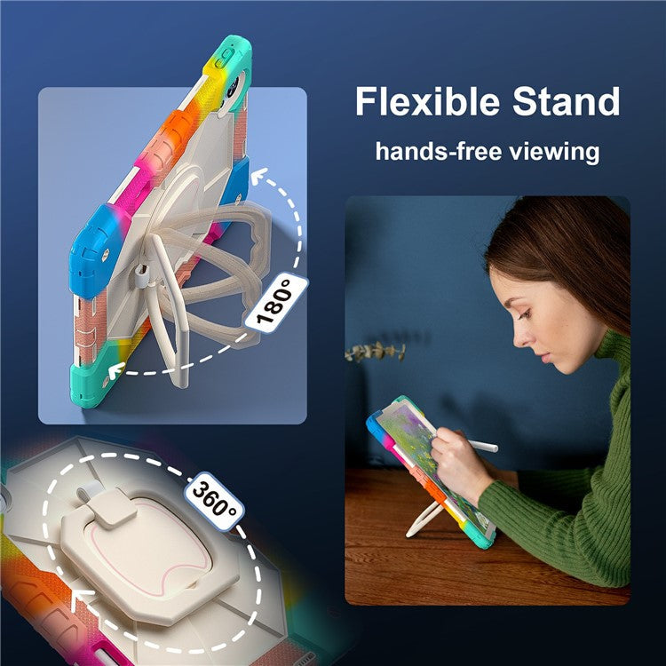 For Huawei MatePad Air (2024) Case Silicone+PC Kickstand Tablet Cover - Colorful / Blue