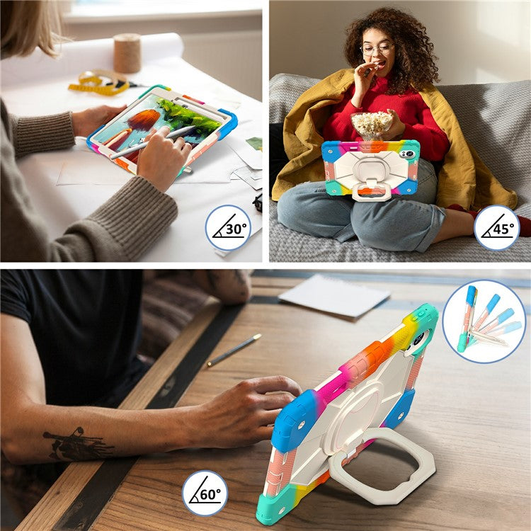 For Huawei MatePad Air (2024) Case Silicone+PC Kickstand Tablet Cover - Colorful / Blue