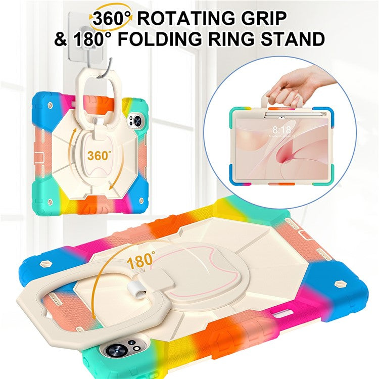 For Huawei MatePad Air (2024) Case Silicone+PC Kickstand Tablet Cover - Colorful / Blue