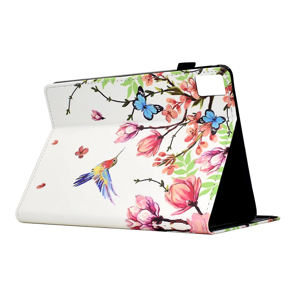 For Lenovo Tab M11 / Xiaoxin Pad 11 2024 Case Pattern Printing Card Holder Leather Tablet Stand Cover - Flowers and Birds