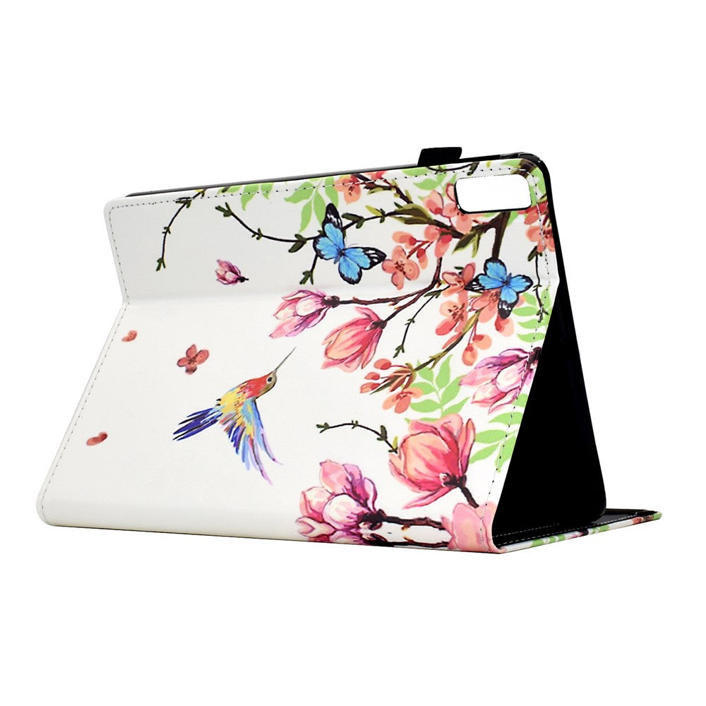 For Lenovo Tab M9 TB-310FU Case Pattern Printing Tablet Cover Shockproof Leather Card Holder Stand Case - Flowers And Birds
