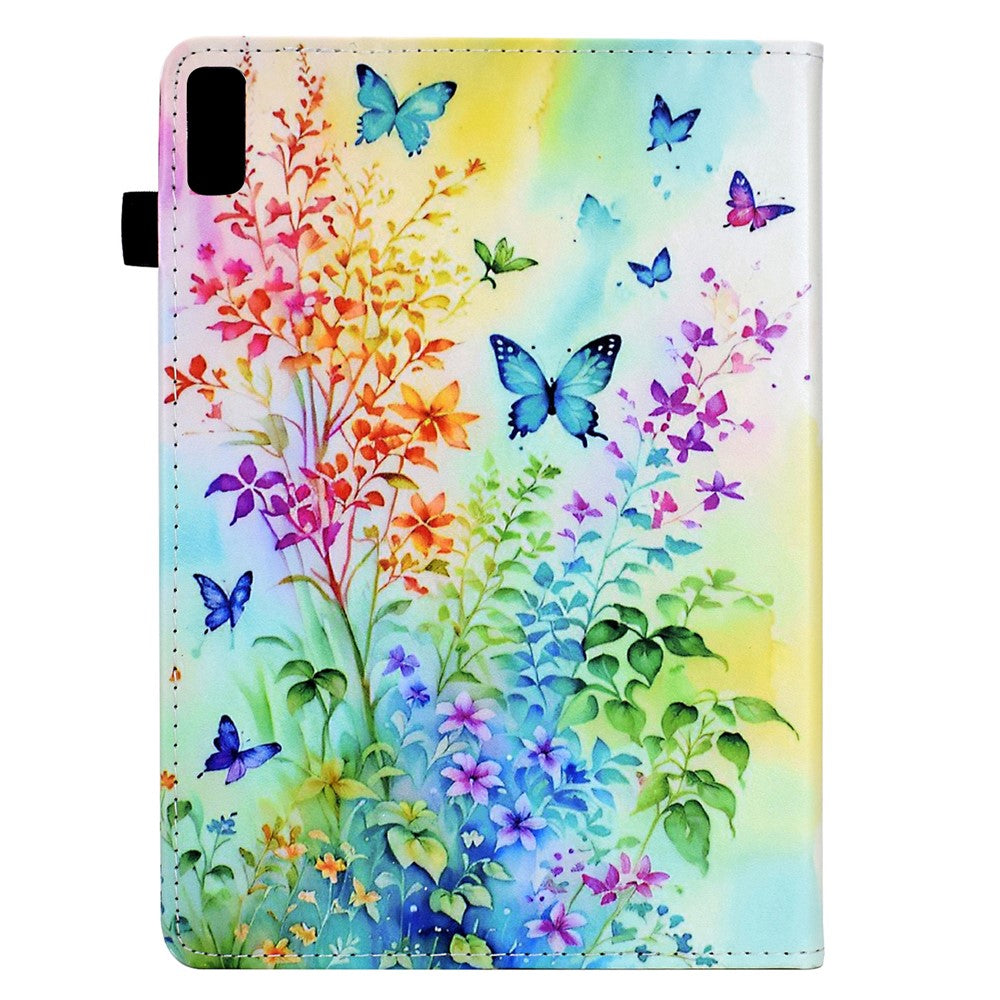 For Lenovo Tab M9 TB-310FU Case Pattern Printing Tablet Cover Shockproof Leather Card Holder Stand Case - Flowers And Butterflies