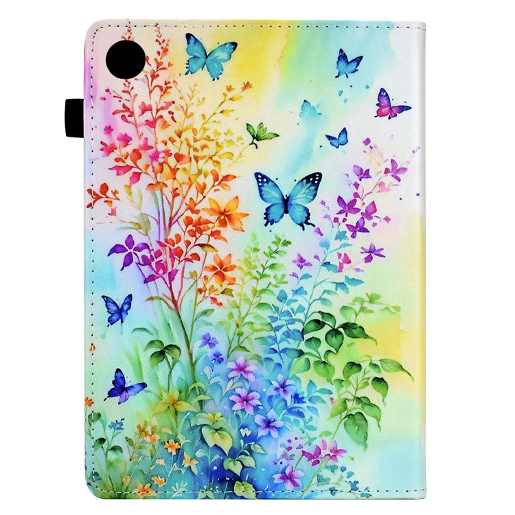 For Samsung Galaxy Tab A9+ Case Pattern Printing Tablet Cover Shockproof Leather Card Holder Stand Case - Flowers And Butterflies