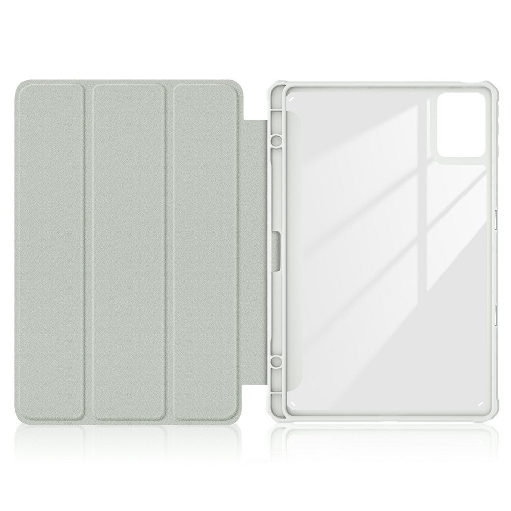 For Lenovo Tab K11 Plus TB230XC Case Auto Sleep / Wake PU Leather Flip Tablet Cover Triple-Fold Stand - Grey