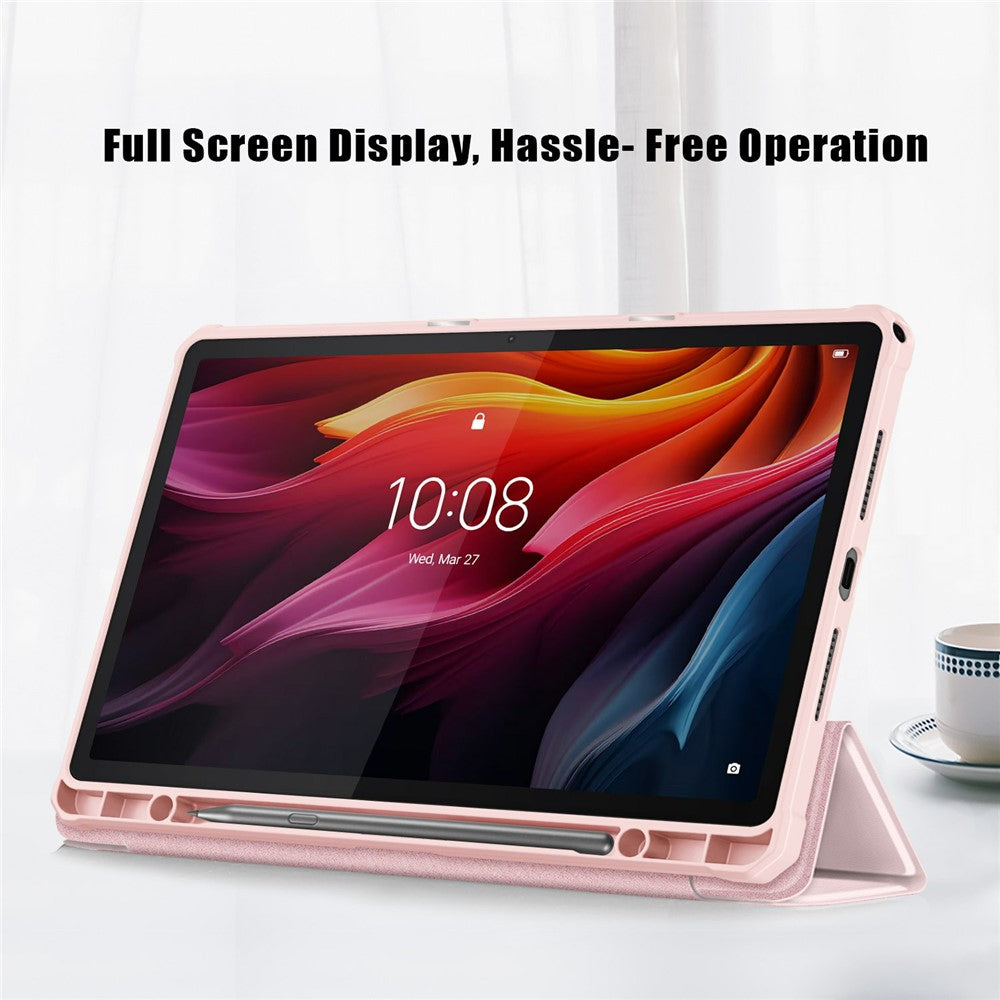 For Lenovo Tab K11 Plus TB230XC Case Auto Sleep / Wake PU Leather Flip Tablet Cover Triple-Fold Stand - Pink