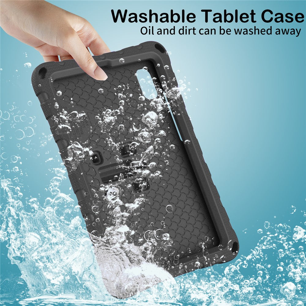 For Lenovo Tab M9 Case Butterfly Kickstand EVA Tablet Cover with Shoulder Strap - Black