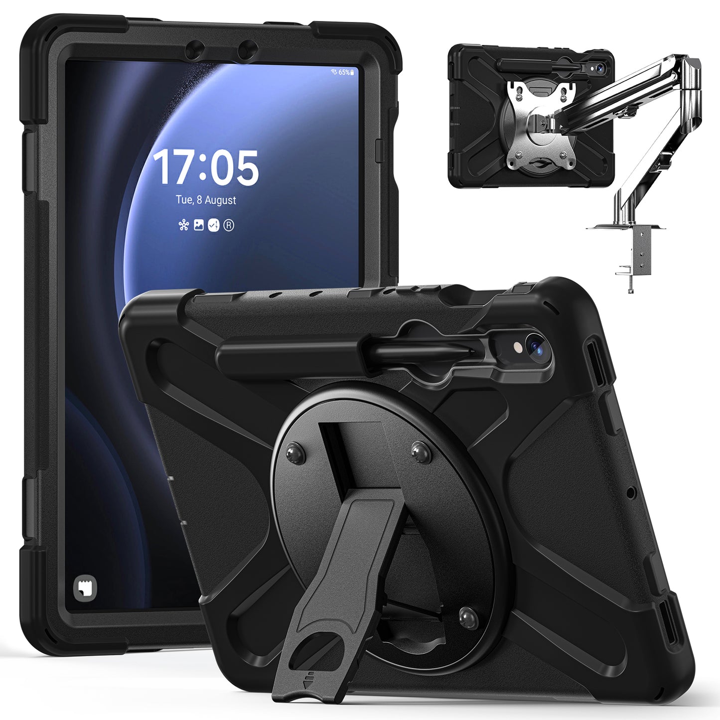 For Samsung Galaxy Tab S9 FE X510 / S9 X710 / S8 X700 / S7 T870 Case Kickstand PC+Silicone Tablet Cover