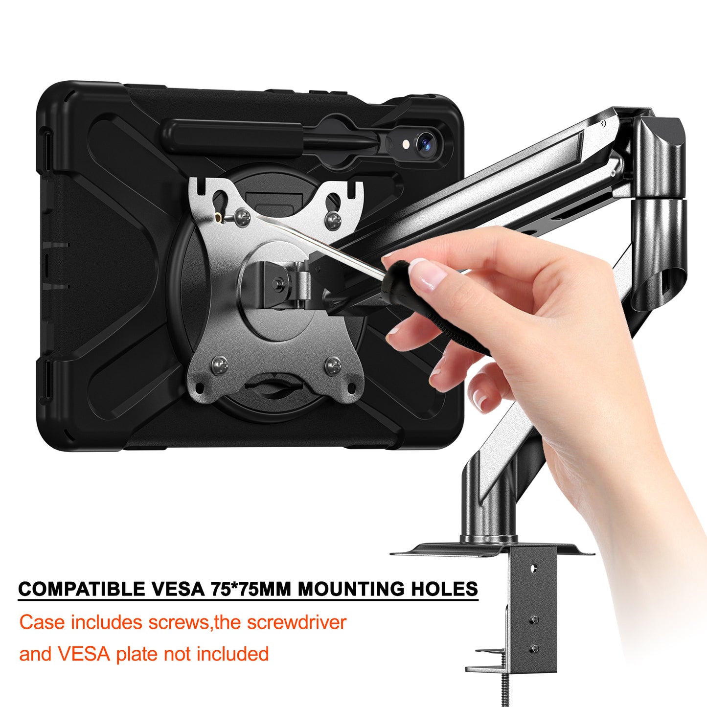 For Samsung Galaxy Tab S9 FE X510 / S9 X710 / S8 X700 / S7 T870 Case Kickstand PC+Silicone Tablet Cover