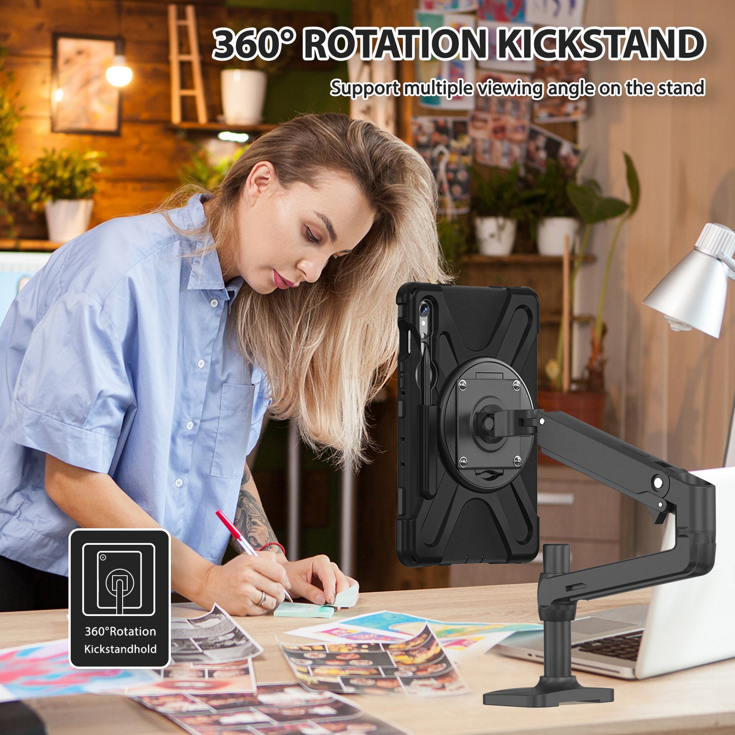 For Samsung Galaxy Tab S9 FE X510 / S9 X710 / S8 X700 / S7 T870 Case Kickstand PC+Silicone Tablet Cover