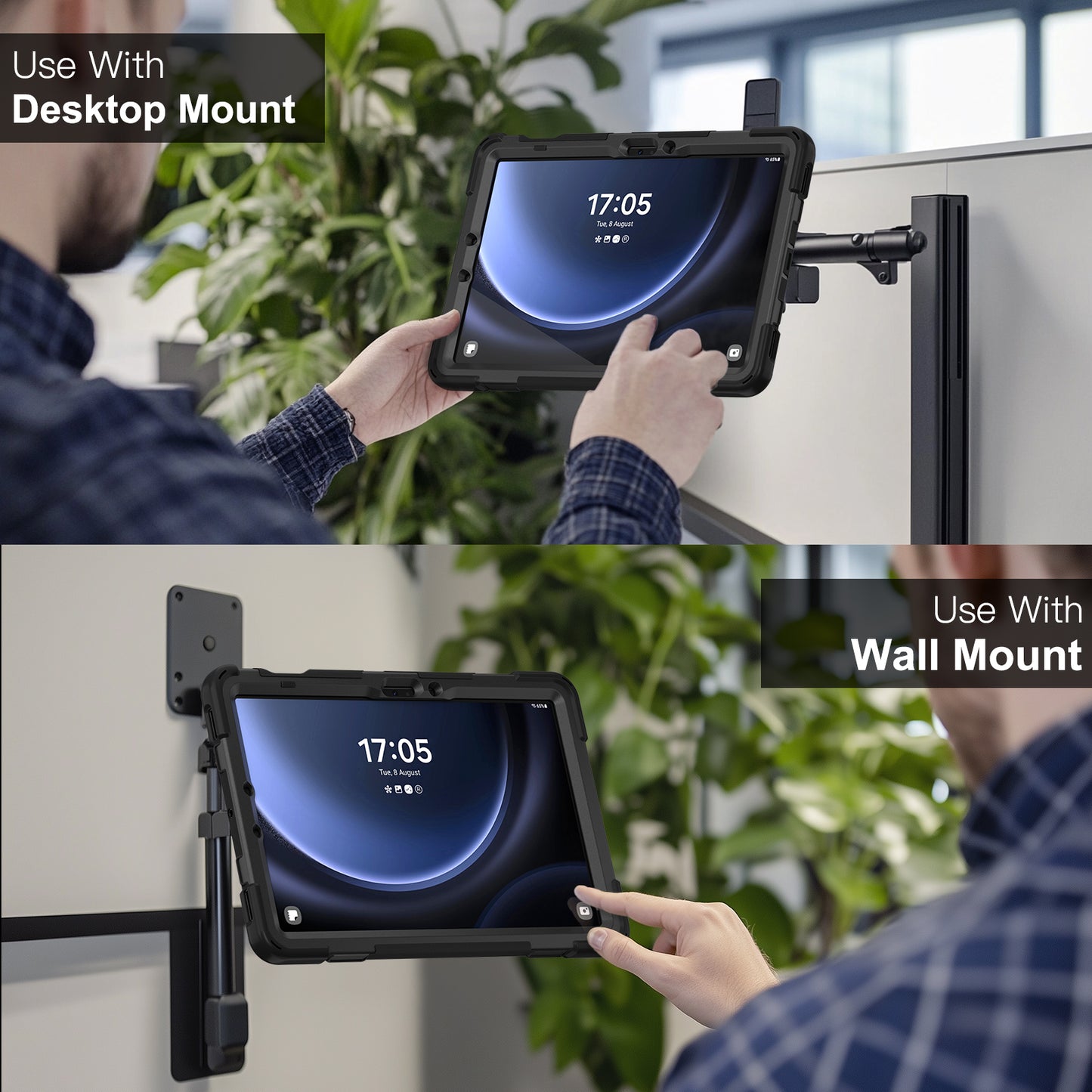 For Samsung Galaxy Tab S9 FE X510 / S9 X710 / S8 X700 / S7 T870 Case Kickstand PC+Silicone Tablet Cover