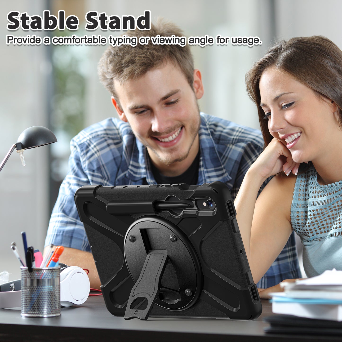 For Samsung Galaxy Tab S9 FE X510 / S9 X710 / S8 X700 / S7 T870 Case Kickstand PC+Silicone Tablet Cover