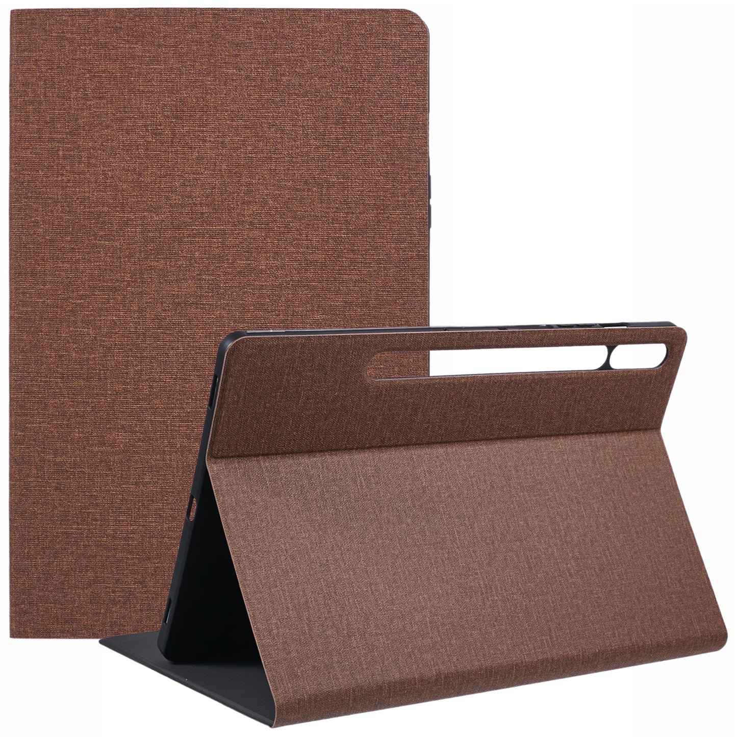 X-LEVEL For Samsung Galaxy Tab S9+ X810, X816B, X818U / Tab S9 FE+ Case Cloth Texture Leather Tablet Cover - Brown
