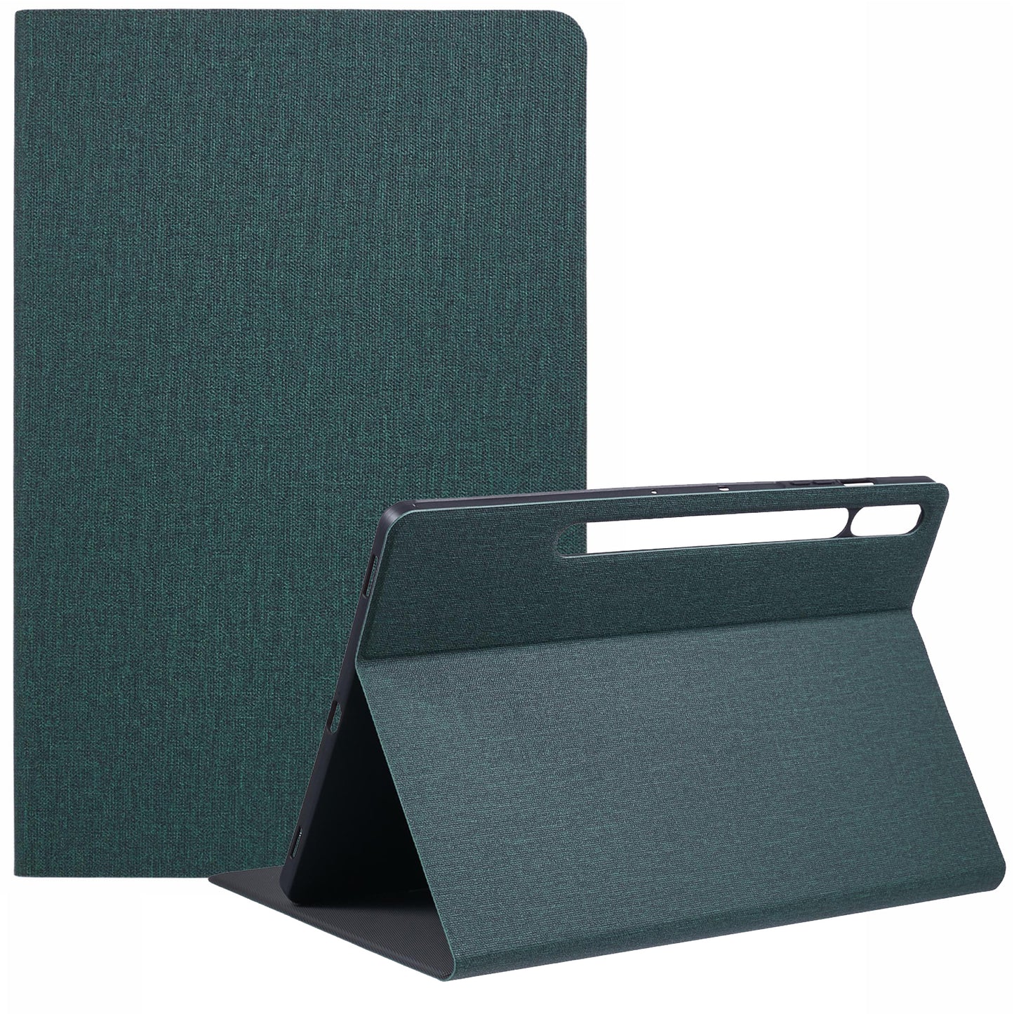 X-LEVEL For Samsung Galaxy Tab S9+ X810, X816B, X818U / Tab S9 FE+ Case Cloth Texture Leather Tablet Cover - Green