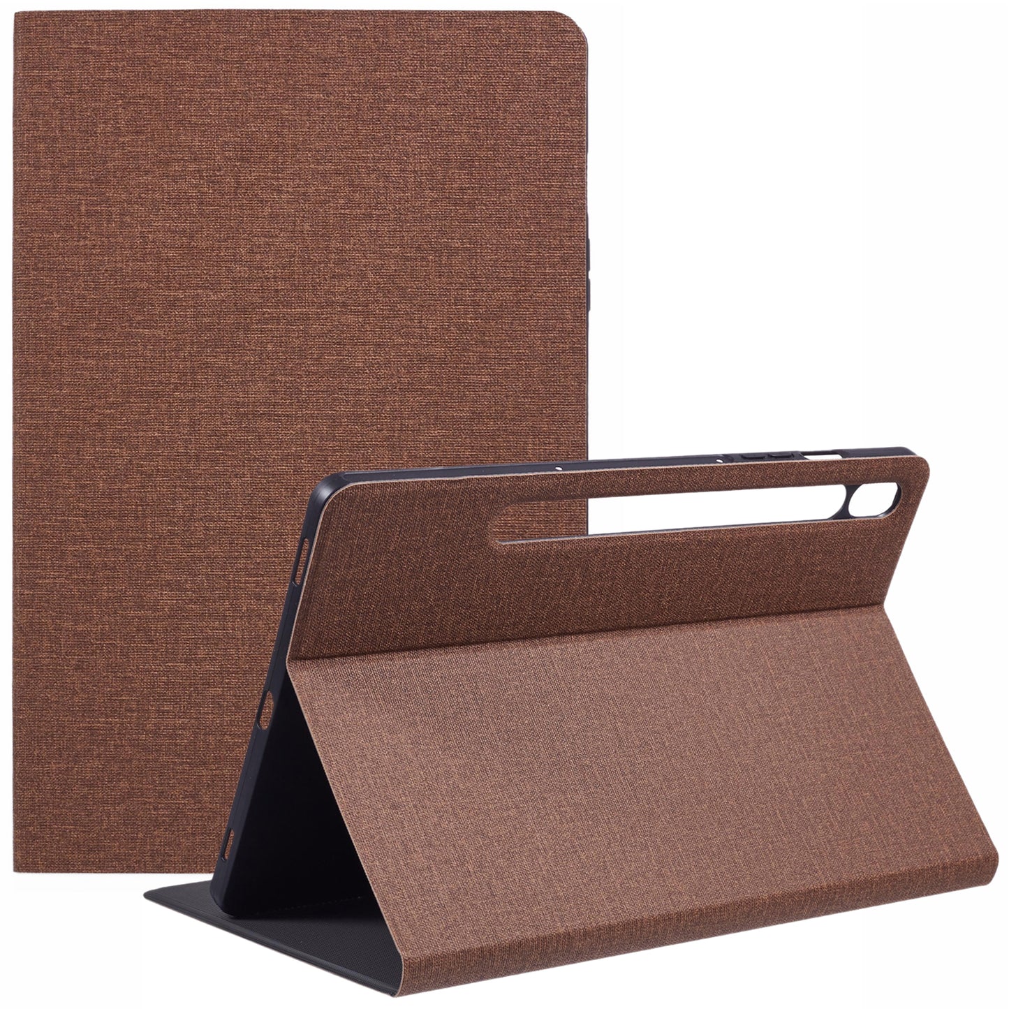 X-LEVEL For Samsung Galaxy Tab S9 X710, X716B, X718U / Tab S9 FE Case Cloth Texture Leather Tablet Cover - Brown