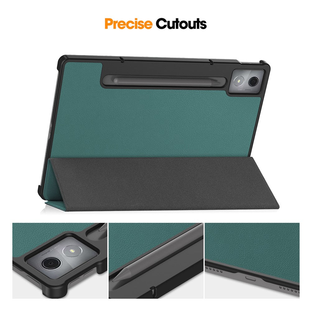 For Lenovo Xiaoxin Pad Pro 12.7 (2025) Trifold Stand Cover ENKAY HAT PRINCE PU Leather+PC Tablet Case with Auto Wake / Sleep - Red