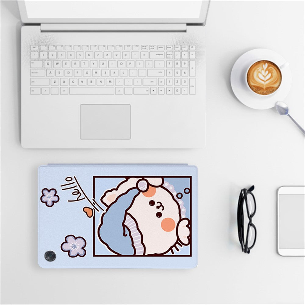 For Lenovo Tab M10 Plus (3rd Gen) / Xiaoxin Pad 2022 10.6 inch Cartoon Pattern Printing PU Leather Adjustable Stand Tablet Case with Auto Wake / Sleep - Walking Dinosaur