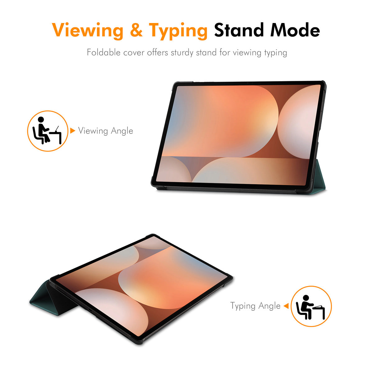 For Samsung Galaxy Tab S9+ / Galaxy Tab S9 FE+ / Galaxy Tab S10+ ENKAY HAT PRINCE Trifold Stand Cover PU Leather+PC Tablet Case - Grey