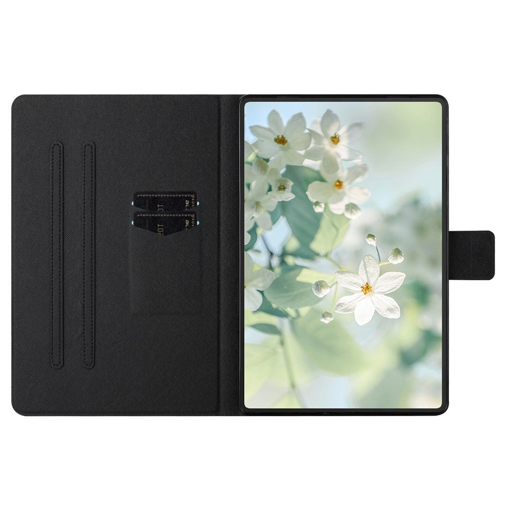 For Lenovo Tab M9 TB-310FU Case Pattern Printed Stand Litchi Texture Leather Tablet Cover with Card Slots - Fox