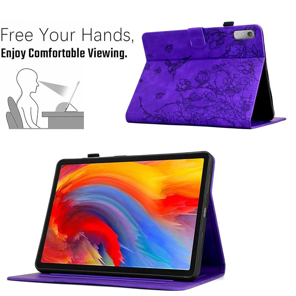For Lenovo Tab P11 Gen 2 TB-350 / Xiaoxin Pad Plus (2023) Case Card Holder Leather Tablet Cover - Purple
