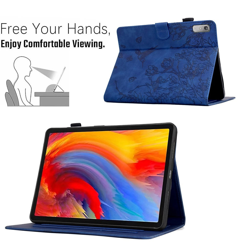 For Lenovo Tab P11 Gen 2 TB-350 / Xiaoxin Pad Plus (2023) Case Card Holder Leather Tablet Cover - Dark Blue